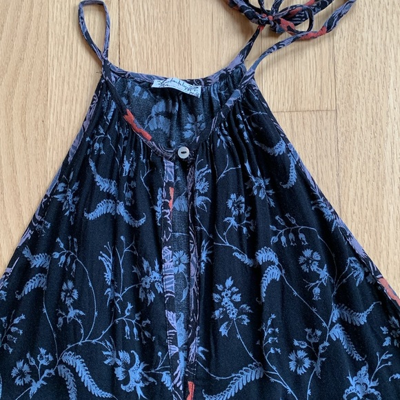 Free People Intimately Wildest Dreams Floral Shoulder Tie Mini Dress Whimsigoth - Picture 3 of 9